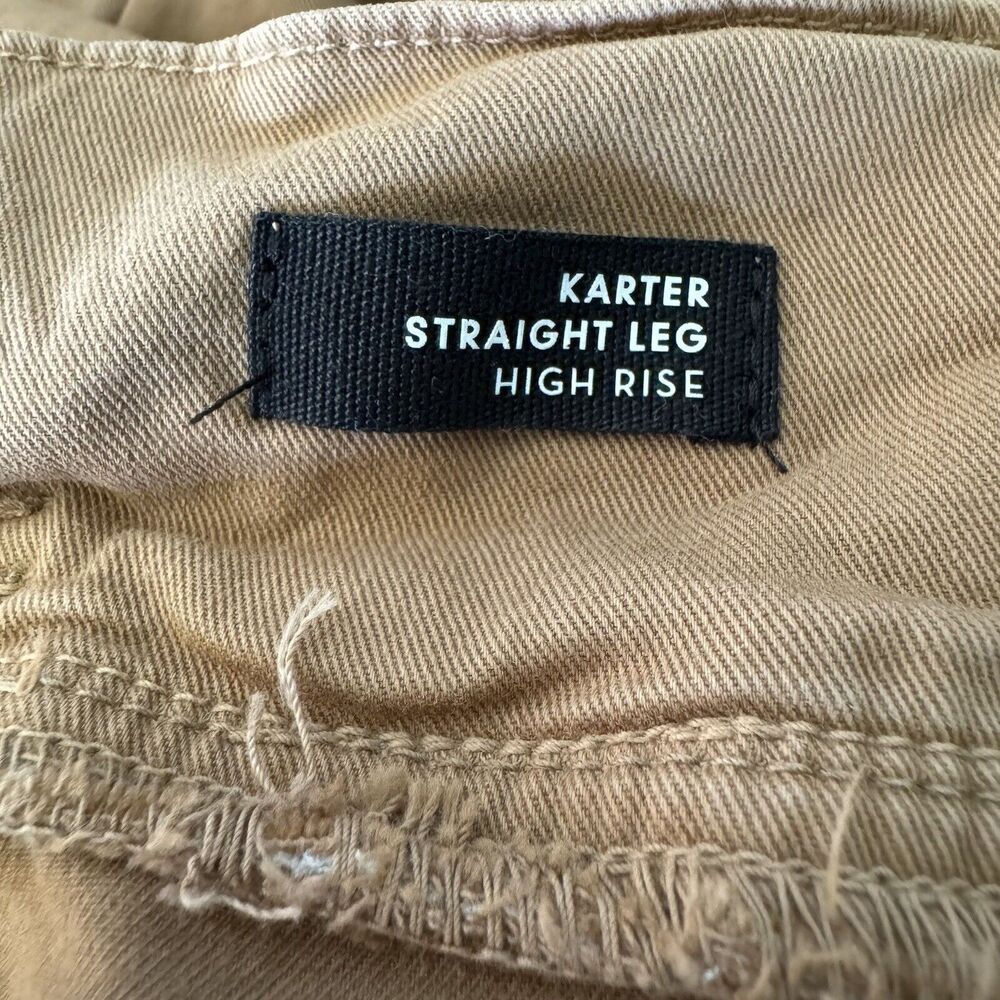 Veronica Beard Pants Womens 29 Karter Straight Leg High Rise Camel Patch Pockets - Picture 4 of 16